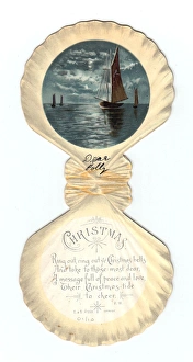 Christmas card in the shape of a shell Christmas card in the shape of a shell