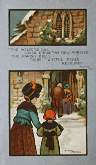 Christmas churchgoing card by Ethel Parkinson Christmas churchgoing card by Ethel Parkinson