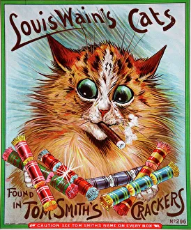 <b class=qtipBold><figcaption>Christmas Crackers 1907</figcaption></b><br>Tom Smith Christmas crackers Louis Wain's Cats 1907 Date: 1907<br><em>© Mary Evans / National Archives</em> Christmas Crackers 1907