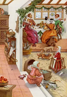 Christmas Dinner in an Elizabethan Home by Pauline Baynes Christmas Dinner in an Elizabethan Home by Pauline Baynes