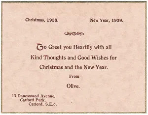 Christmas and New Year printed greetings card Christmas and New Year printed greetings card