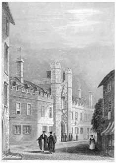Cambridge Prints: Cambridge Christ's College Print - Second Court Engraving