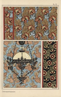 Chrysanthemum in art nouveau patterns Chrysanthemum in art nouveau patterns