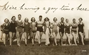 Swimsuit Gallery: Twelve Chums having a gay old time on the beach