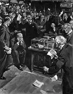 Churchill cheered by the House Churchill cheered by the House