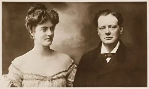 <b class=qtipBold><figcaption>Churchill/Clementine/08</figcaption></b><br>WINSTON CHURCHILL With his fiancee, Miss Clementine Hozier, on the occasion of their engagement<br><em>© Mary Evans Picture Library</em> Churchill/Clementine/08