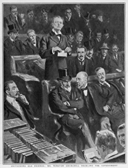 <b class=qtipBold><figcaption>Churchill/Heckling/1905</figcaption></b><br>WINSTON CHURCHILL Criticising old friends: now a Liberal MP, Churchill heckles his old friends the Conservatives<br><em>© Mary Evans Picture Library</em> Churchill/Heckling/1905