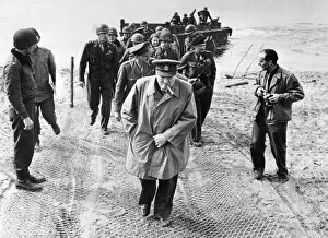 Churchill and Montgomery crossing the Rhine, 1945