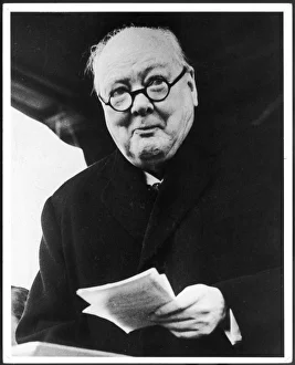 <b class=qtipBold><figcaption>Churchill/Reading Letter</figcaption></b><br>WINSTON CHURCHILL British Prime Minister in later life, reading a letter<br><em>© Mary Evans Picture Library</em> Churchill/Reading Letter