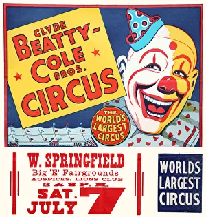 Circus poster, Clyde Beatty Cole Bros, USA Circus poster, Clyde Beatty Cole Bros, USA