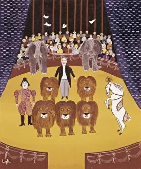 Persons Gallery: Circus scene. Illustration by G鲡rd Laplau (1938-2009)