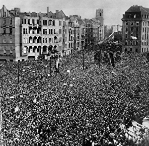 Citizens of West Berlin outside the Schoeneberg Town Hall, 1 Citizens of West Berlin outside the Schoeneberg Town Hall, 1