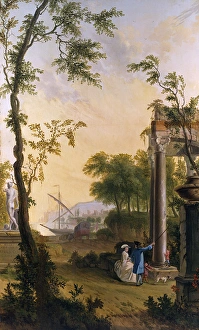<b class=qtipBold><figcaption>Classical landscape, by J C Jacobi</figcaption></b><br>Classical landscape with ruined temple and figures, by J C Jacobi (fl. 1780-1810). (1 of 4)<br><em>© Mary Evans Picture Library</em> Classical landscape, by J C Jacobi