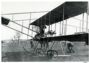 Claude Grahame-White in pioneer flying machine Claude Grahame-White in pioneer flying machine