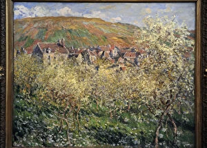 Monet Gallery: Claude Monet (1840-1926). Plum Trees in Blossom at Vetheuil