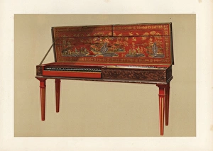 Clavichord with painted lid in the Chinese