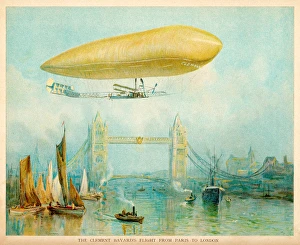 <b class=qtipBold><figcaption>Clement Bayard</figcaption></b><br>The 'Clement-Bayard' flies from Paris to London.<br><em>© Mary Evans Picture Library</em> Clement Bayard