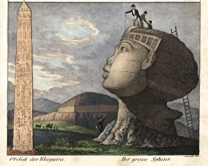 Cleopatras obelisk or needle and the great sphinx of Giza Cleopatras obelisk or needle and the great sphinx of Giza