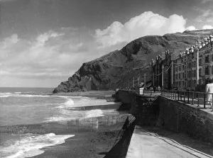 Cardiganshire Gallery: The front and cliffs at Aberystwyth, Cardiganshire, Wales. Date: 1950s