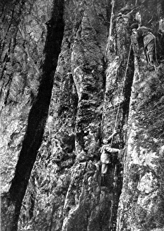 Climbers on the Pillar Rock, Ennerdale, Cumbria, 1912 Climbers on the Pillar Rock, Ennerdale, Cumbria, 1912