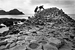 Climbing the Giants Causeway, Northern Ireland Climbing the Giants Causeway, Northern Ireland