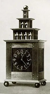 Clock case in ebony inlaid with ivory Clock case in ebony inlaid with ivory