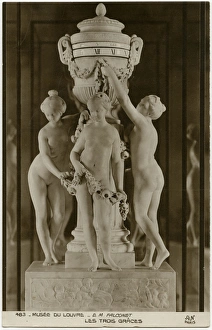 Clock - Three Graces by E M Flaconet - Marble and Bronze Clock - Three Graces by E M Flaconet - Marble and Bronze