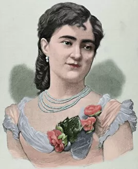 Ringlet Gallery: Clotilde Cerda (1852-1926). Engraving. Colored