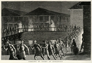 Coaling by night at Singapore 1876 Coaling by night at Singapore 1876