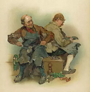 C19th Gallery: Two Cobblers Mend Shoes