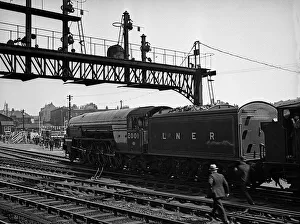 Cock O the North locomotive waiting for signals Cock O the North locomotive waiting for signals