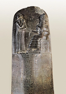 <b class=qtipBold><figcaption>Code of Hammurabi</figcaption></b><br>Code of Hammurabi. Babylonian art. Old Babylonian period. Relief on rock. Proc: IRAN. Susa.<br><em>© Mary Evans Picture Library 2015 - https://copyrighthub.org/s0/hub1/creation/maryevans/MaryEvansPictureID/10207703</em> Code of Hammurabi