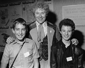 Colin Baker as Dr Who, with two young fans Colin Baker as Dr Who, with two young fans
