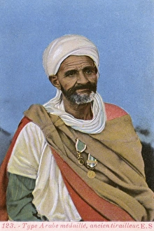 Former Colonial Moroccan Rifleman - with Arab Medal Former Colonial Moroccan Rifleman - with Arab Medal