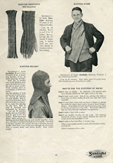 Comforts for troops, WW1 knitting from Sunlight yarns Comforts for troops, WW1 knitting from Sunlight yarns