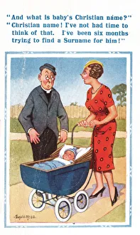 Comic postcard, baby's Christian name Comic postcard, baby's Christian name