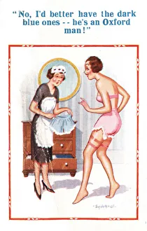 Comic postcard, Choice of underwear for Oxford man Comic postcard, Choice of underwear for Oxford man