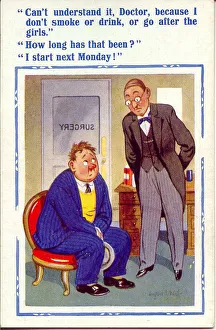 Comic postcard, Doctor and patient Date: 20th century Comic postcard, Doctor and patient Date: 20th century