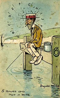 Bored Gallery: Comic postcard, Fishing at the seaside