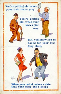 Comic postcard, Getting old Date: 20th century Comic postcard, Getting old Date: 20th century