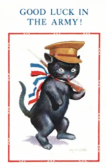 Comic postcard, Good Luck in the Army! WW2 Comic postcard, Good Luck in the Army! WW2