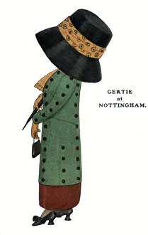 Oversize Gallery: Comic Postcard - Hat theme - Gertie at Nottingham