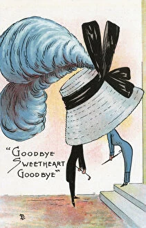 Oversize Gallery: Comic Postcard - Hat theme - Goodbye Sweetheart Goodbye