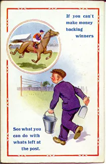 Comic postcard, Making money on the horses Comic postcard, Making money on the horses