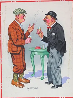 Comic postcard, Two men drinking in a pub Comic postcard, Two men drinking in a pub