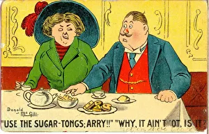 Comic postcard, Polite table manners Date: 20th century Comic postcard, Polite table manners Date: 20th century