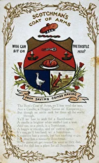Comic postcard, Scotchman's coat of arms Comic postcard, Scotchman's coat of arms