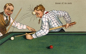 Comic Postcard - Sport - Billiards - Cannon off the cush Comic Postcard - Sport - Billiards - Cannon off the cush