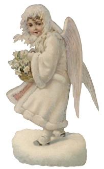 <b class=qtipBold><figcaption>Concepts/Angel & Flowers</figcaption></b><br>An angel in the snow with a posy of white flowers.<br><em>© Mary Evans Picture Library</em> Concepts/Angel & Flowers