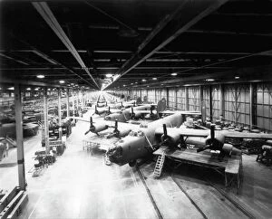 Final Gallery: Consolidated B-24 Liberator final assembly line at Ford